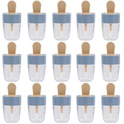 RONRONS 15 Pieces Blue Ice-lolly Empty Plastic Lip Gloss Packaging Tubes,Refillable Lip Glaze Bottles Reusable Vials, 8ml/0.27Oz