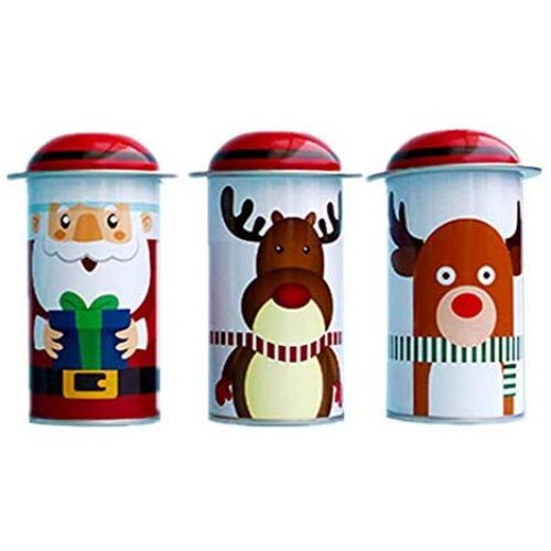 Toyvian 3pcs Christmas Tin Gift Box Cookie Candy Storage Containers Christmas Gift Tin Holders Box with Lids Christmas Candy Jars Random Pattern