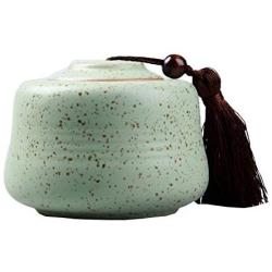 Ceramic Tea Storage Container Kitchen Storage Canister Jar for Candy Coffee - 9.5 x 12.5 cm/3.7 x 4.9 inches - 20