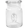 Clear Glass Herb Stash Jar with Lid 4.5 oz with C3P0 Logo from Smoke Promos Clear Glass Herb Stash Jar with Lid 4.5 oz with C3P0 Logo from Smoke Promos