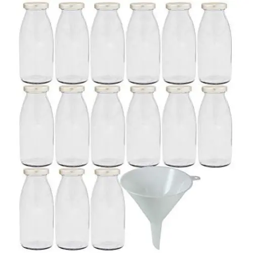 Bouteilles en verre Viva Haushaltswaren 15 x 250ml avec Bouchons Argentés pour Remplissage Automatique – Adaptateur de Remplissage Ø 12 cm Bouteilles en verre Viva Haushaltswaren 15 x 250ml avec Bouchons Argentés pour Remplissage Automatique – Adaptateur de Remplissage Ø 12 cm