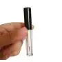 6 Stück 2 ML 0,07OZ Leere Transparente ABS Wiederbefüllbare Eyeliner Flaschen mit Schwarzen Kappen, Eyelash Cream Beutel, Kosmetik Probenbehälter für Reisebehälter