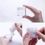 25PCS 15G/ML 0.17oz Clear Empty Refill Plastic Cosmetic Sample Packing Bottle Jar Pots Eyeshadow Makeup Eye Cream Lotion Loose Powder Holder Storage Container for Nails Gems Beads Jewelry(White Cap)