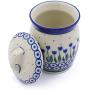 Polish Pottery 4?-inch Jar with Lid made by Ceramika Artystyczna (Water Tulip Theme) + Certificate of Authenticity