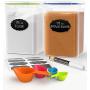 Extra Large Tall Food Storage Containers 175oz, For Flour, Sugar, Baking Supplies - Airtight Kitchen & Pantry Bulk Food Storage, BPA-Free - 2 PC Set - Measuring Scoops, Pen & 8 Labels - Chef’s Path