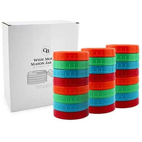 Bunte Kunststoff-Mährchenverschlüsse (Weite Öffnung, 24er Pack, unlined); Mehrfarbige Wirtschaftspackung großer Mährchenverschlüsse Größe 86-450, BPA-frei