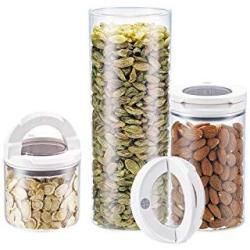 kody Airtight Glass Storage Canister Set for Dry Food, Kitchen Organizer (Set of 3)