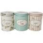 Katie Alice Set of Three Cottage Flower Large Coffee, Sugar & Tea Storage Tins