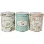 Ensemble Katie Alice : Trois Boîtes de Rangement pour Café, Sucre et Thé, Style Cottage, Grande Taille. Ensemble Katie Alice : Trois Boîtes de Rangement pour Café, Sucre et Thé, Style Cottage, Grande Taille.