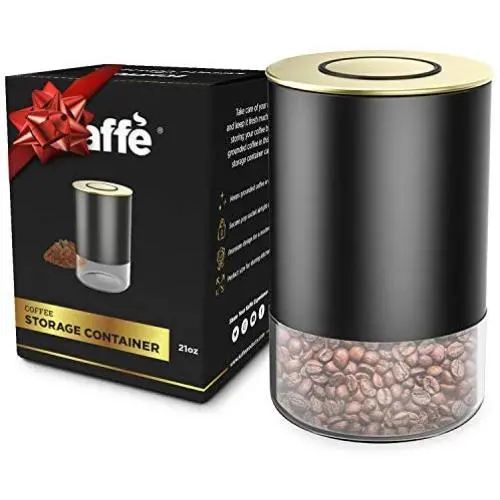 KF3030G Coffee Canister 21oz Glass Storage Container by Kaffe - BPA Free Stainless Steel with Airtight Lid KF3030G Coffee Canister 21oz Glass Storage Container by Kaffe - BPA Free Stainless Steel with Airtight Lid