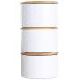 Shelf Floating Ceramics Storage Jar British Bamboo Wood Tea Pot Sealed Jar Miscellaneous Grains Storage Tank (3 Loaded).