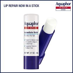 Aquaphor Lip Repair Stick - Soothes Dry Chapped Lips - Two(2) .17 Oz. Sticks