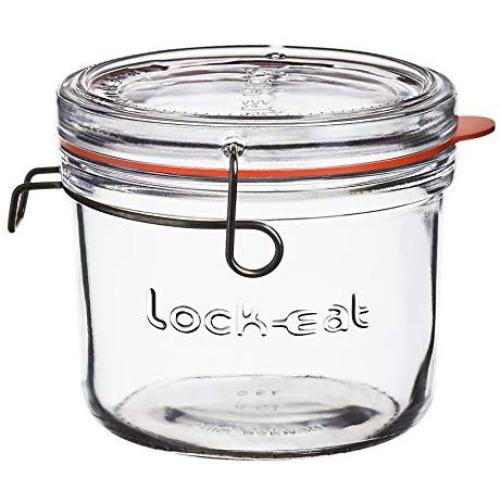 Luigi Bormioli 12159/01 Lock-Eat 17 oz XL Glass Food Jar, 1 Piece, Clear