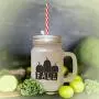 Soft Pink Fall Pumkins Frosted Glass Mason Jar With Straw Soft Pink Fall Pumkins Frosted Glass Mason Jar With Straw