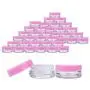 Beauticom 3G/3ML Round Clear Jars with Pink Lids for Small Jewelry, Holding/Mixing Paints, Art Accessories and Other Craft Supplies - BPA Free (Quantity: 200 Pieces)