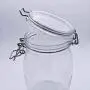 Dsxnklnd 1150ML Plastic Oval Clip Top Storage Jar with Airtight Seal Lid Food Candy Container Kitchen Spice Organizer