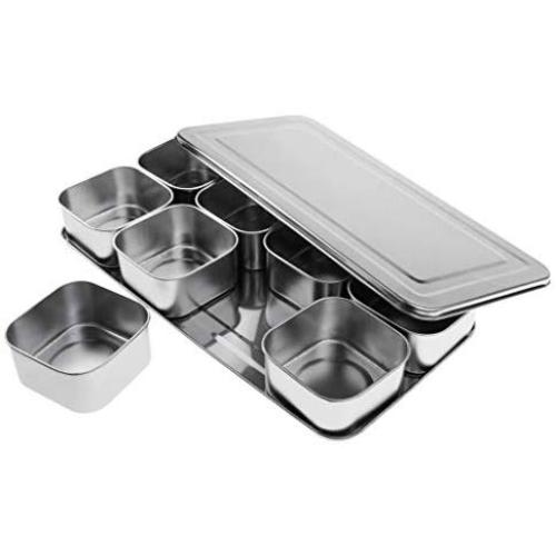 SM SunniMix Condiment Jars Seasoning Storage Box Set for Storing Sugar, Salt, Spices - 8 Grid