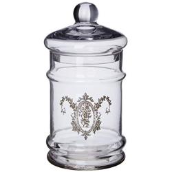 Better & Best Pharmacy Jar with Drawing of Reasons Vegetable, Glass, 9.5 x 9.5 x 18 cm