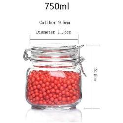 Kitchen Food Storage Jar Airtight Food Storage Glass Storage Jar，Transparent Sealed Dried Fruit Storage Tank Home Kitchen (Size : 750ml)