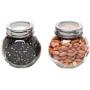 MyGift Metal Spice Container Rack with 6 Glass Jars with Lid, 6-oz Jars