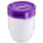 keeeper Food Box Fredo Fresh 0,2L Round 6 Pieces, Polypropylene, Purple, 9.5 x 9.5 x 5 cm