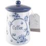 Katie Alice Stylish Vintage Indigo Ceramic Blue Floral Coffee Jar with Silicone Seal by Creative Tops - 16 x 9 cm
