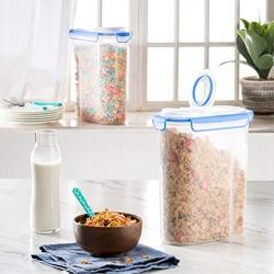 Extra Large Cereal Containers Storage Set [2pk,168oz-21cup] Airtight Silicone Sealed Locking Lids Maintains Freshness -Space Saving Cereal Container -Food Storage Containers For Flour, Sugar, Rice Etc