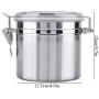 Airtight Coffee Container,ASHATA Stainless Steel Coffee Bean Storage Jars Vacuum Sealed Storage Jar for Sugar Tea Bean with Clear and Transparent Cover(M)