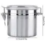 Airtight Coffee Container,ASHATA Stainless Steel Coffee Bean Storage Jars Vacuum Sealed Storage Jar for Sugar Tea Bean with Clear and Transparent Cover(M)