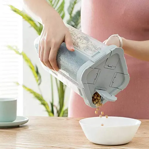 Bouteilles d'étanchéité pour aliments transparents, diviseurs de stockage en plastique pour grains, riz, bonbons, rangement unique (Blanc)