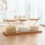 TNKML 3 Piece Set Glass Spice Jar With Spoon Spice Container Seasoning Jar Pepper Storage Box Salt Shaker Sugar Jar Spice Jar Spice Containe