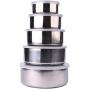 Has_Shop 5 Pcs Stainless Steel Food Storage Bowl with Lid BPA Free Kitchen Accessories