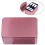Yardwe Rectangular Tinplate Tea Tin Mini Tea Container Coffee Sugar Storage Box for Loose Tea 13x8x6cm(Pink)