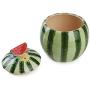 Creative Watermelon Shape Ceramic Food Storage Jar with Lid, Home Decoration
