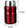 Lunch Box 700ml Pot Storage Container Food Student Cup Vacuum Stew Retain Freshness 304 Stainless Steel Large Capacity(Black)