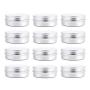 12Pcs 60ml/2oz Empty Silver Aluminum Tin Cans Round Metal Cosmetic Sample Jars Storage Containers with Twist Screw Top Lid Travel Tins for Tea Spices Eye Shadow Lip Balms Cream Candle Crafts Jewelry