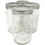 Ball Quart Mason Jars with Storage Lids and Jar Opener - Bundle Pack of 4 32 oz Wide Mouth Jars, 4 Storage Caps, and 1 Spirit Quest Supplies Large Jar Opener