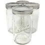 Ball Quart Mason Jars with Storage Lids and Jar Opener - Bundle Pack of 4 32 oz Wide Mouth Jars, 4 Ball Leak-Proof Storage Lids, and 1 Spirit Quest Supplies Large Jar Opener