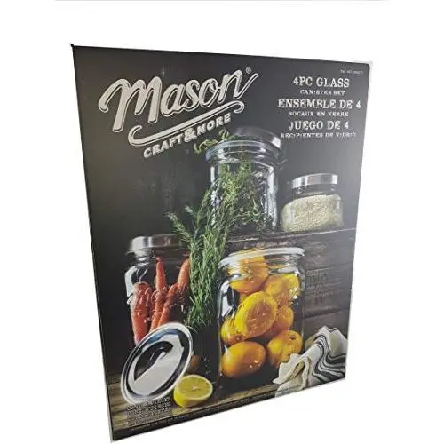 Mason 4-piece Glass Canister Set Mason 4-piece Glass Canister Set