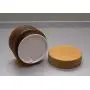 1 Stück 150ML 5OZ Bernstein PET Kunststoff Gefrierfähiger Leerer Füllbarer Behälter mit Naturbambusdeckel und Innenliner für Cremebehälter, Lotiondose, Box, Dispenserbehälter für Balm Aufbewahrung