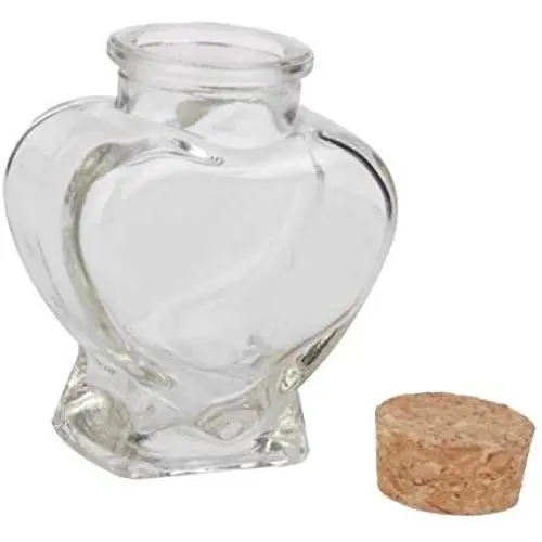 Mini Herz-Form Glasflaschen Aufbewahrungsgläser mit Korken, ideal für Kindergeschenke