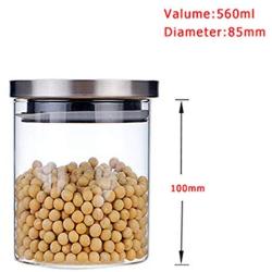 Glass Jars With Stainless Steel Cover Glass Spice Jars Storage Tank Food Contain Coffee Bean Jars And Lips Sealed Jar 85x100mm