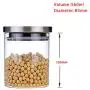 Glass Jars With Stainless Steel Cover Glass Spice Jars Storage Tank Food Contain Coffee Bean Jars And Lips Sealed Jar 85x100mm