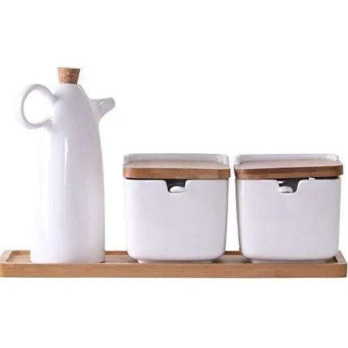 Spice jar set,Spice storage containers Small spice jars Ceramic spice jar Kitchen containers Ceramic spice jars with lid and spoon-E