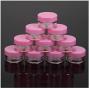 XTKID Mini Cosmetic Empty Jar Pot Eyeshadow Makeup Face Cream Container Plastic Nail Art Cosmetic Round Travel Bottle Set- 10 Pcs (Color : Pink)