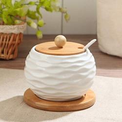 Box Cereal - Creative Sugar Bowl Ceramic Cruet Spice Jar Bottles Salt Cans Kitchen Seasoning Box Condiment Box Storage Tank With Wood Cover