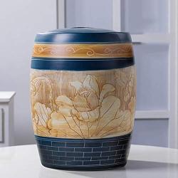 Airtight Large Food Storage Containers with Lids, Ceramic Cereal Containers Canister Jar for Kitchen Pantry Organization Flour Rice Candy Bulk, 10L, 32x26cm (Color : 1)