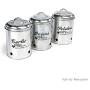 Mind Reader 3 Piece Garlic, Onion, Potatoes Metal Canister Set, Silver