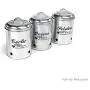 3-teiliges Metallbehälter-Set für Knoblauch, Zwiebeln, Kartoffeln, Silber