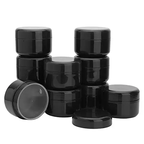 Freebily 10pcs 10ml Plastic Empty Refillable Make-up Cosmetic Jars Face Cream Lip Balm Lotion Storage Container Pot with Inner Liners and Dome Lids Black One Size Freebily 10pcs 10ml Plastic Empty Refillable Make-up Cosmetic Jars Face Cream Lip Balm Lotion Storage Container Pot with Inner Liners and Dome Lids Black One Size